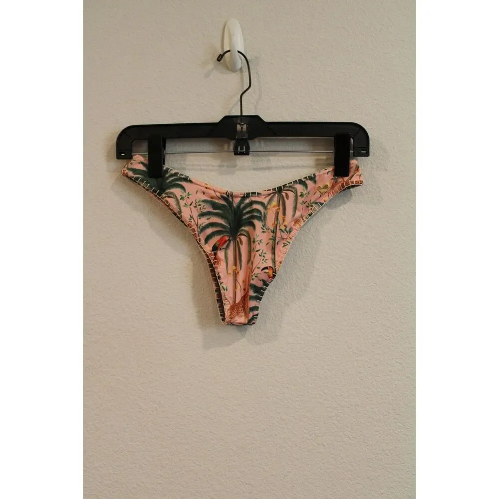 Capittana size small womens bikini bottoms pink tropical print giraffe - Picture 6 of 6
